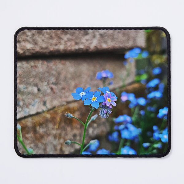 Item preview, Blue flowers in the backyard designed and sold by bluerosesart37.