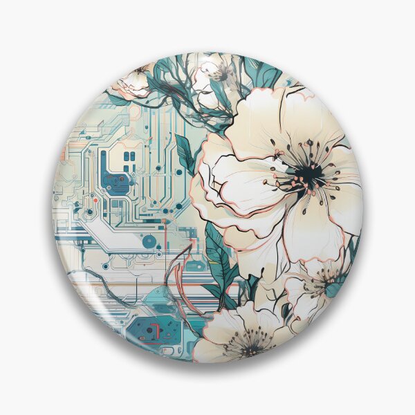 Item preview, Cyberpunk Flowers and Circuitry Pattern designed and sold by SchorlCraft.
