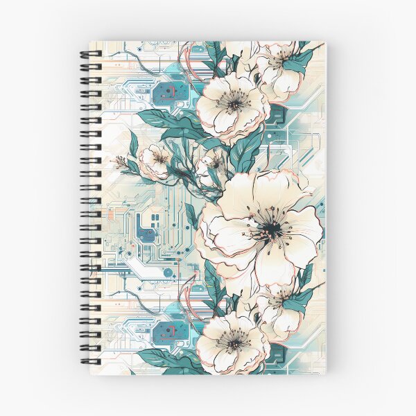 Item preview, Cyberpunk Flowers and Circuitry Pattern designed and sold by SchorlCraft.