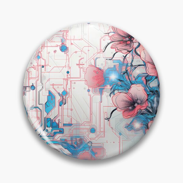 Item preview, Cyberpunk Flowers and Circuitry Pattern designed and sold by SchorlCraft.