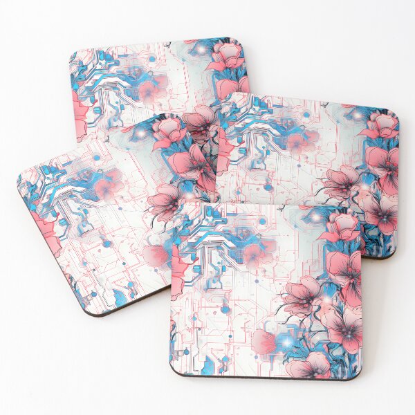 Item preview, Cyberpunk Flowers and Circuitry Pattern designed and sold by SchorlCraft.