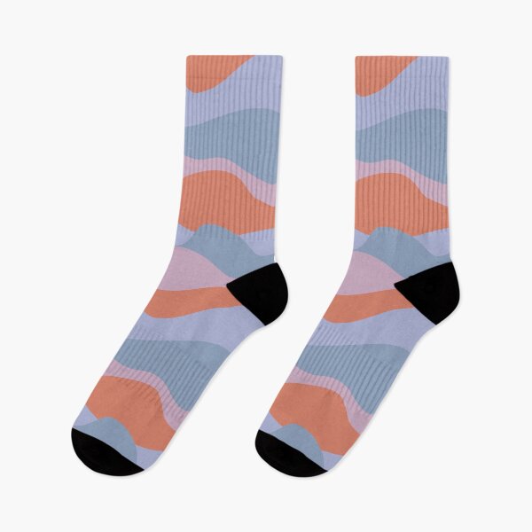 Item preview, Colorful curved landscape with orange, pink and purple waveform horizons designed and sold by marufemia.