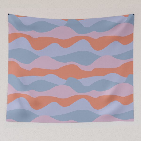 Item preview, Colorful curved landscape with orange, pink and purple waveform horizons designed and sold by marufemia.