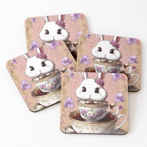 Item preview, Bunny Tea kids vintage cute animal children retro cookie cup designed and sold by Cyber Kids.