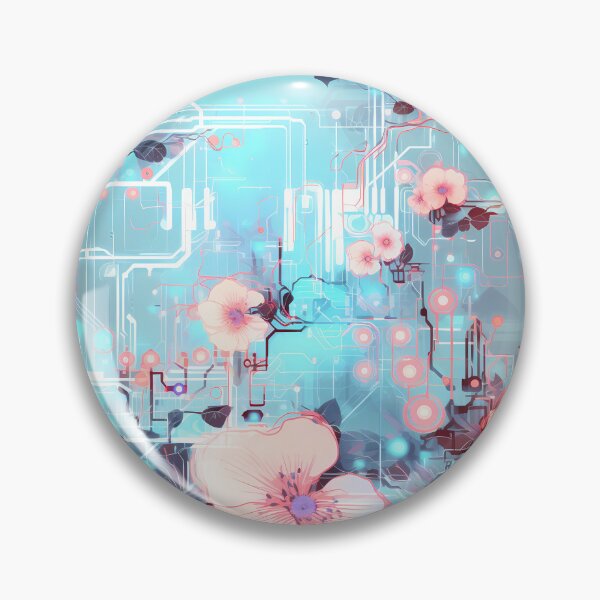 Item preview, Cyberpunk Flowers and Circuitry Pattern designed and sold by SchorlCraft.