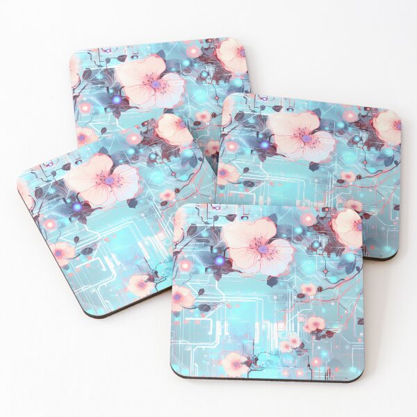 Item preview, Cyberpunk Flowers and Circuitry Pattern designed and sold by SchorlCraft.