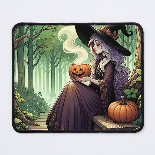 Item preview, Witch drinking pumpkin latte designed and sold by PixSellerShop.