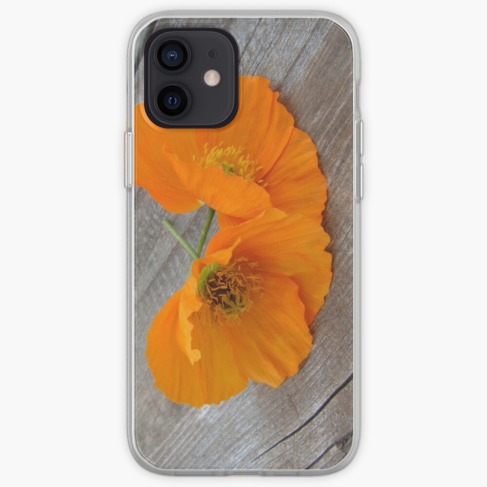Orange flowers on a wooden table iPhone Case & Cover