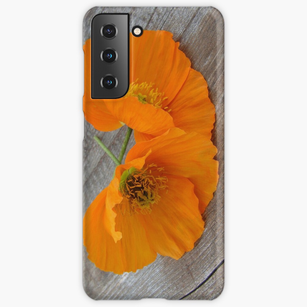 Orange flowers on a wooden table Case & Skin for Samsung Galaxy