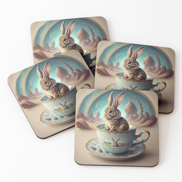 Item preview, Bunny Tea kids vintage cute animal children retro cookie designed and sold by Cyber Kids.