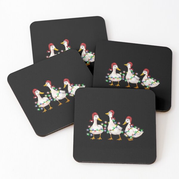 Item preview, Funny Ducks With Santa Hat and Christmas Lights designed and sold by HanseGarcila.
