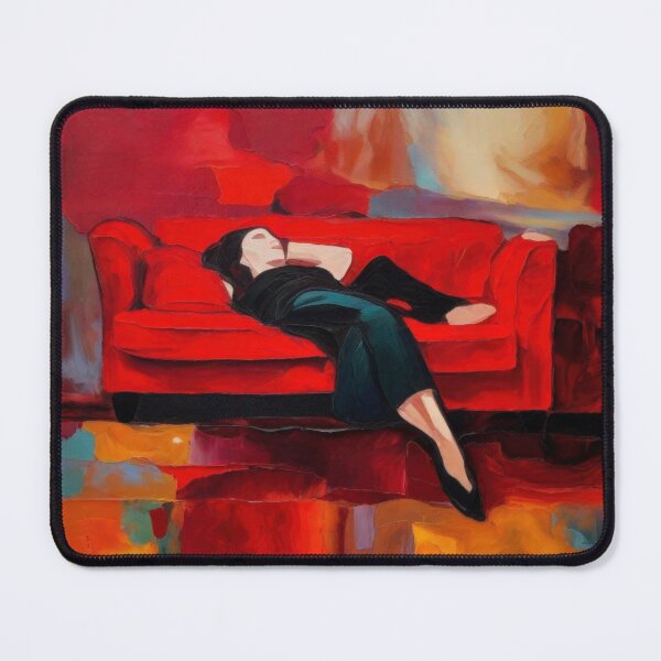 Item preview, Woman Sleeping on Red Couch designed and sold by kultomatic.