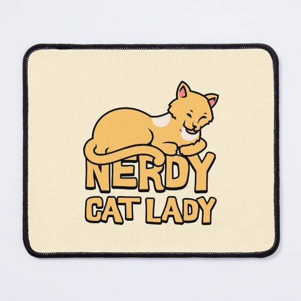 Item preview, Nerdy Cat Lady Cute Orange Cat Cartoon designed and sold by PMCreative.