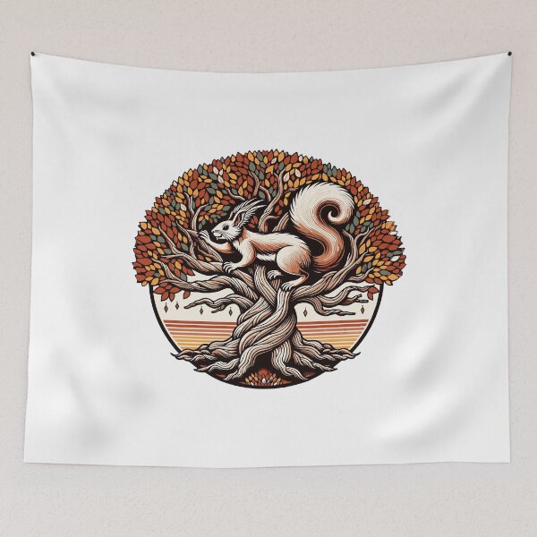 Item preview, Ratatoskr the Norse Squirrel Autumn Yggdrasil tree designed and sold by ElLocoMus.