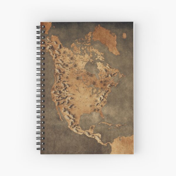 North America in a Fantasy Style - No Labels Spiral Notebook