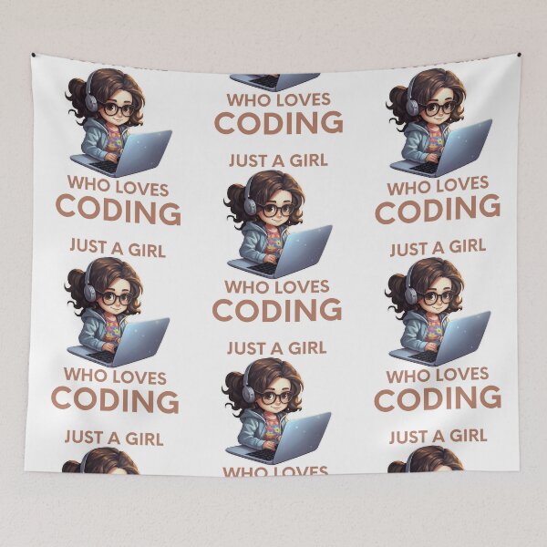 Item preview,  Just A Girl Who Loves Coding Geek Coding Women designed and sold by ArtFromBeyond.