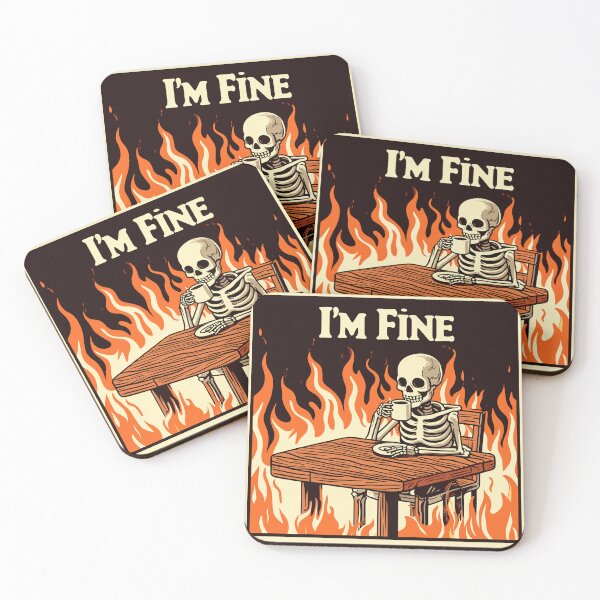 Item preview, i'm fine everything is fine i drink coffee designed and sold by TomFrontierArt.