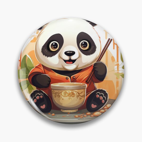 Item preview, Kawaii Panda Eating Ramen: Adorable Food Art designed and sold by PandaPlanner.