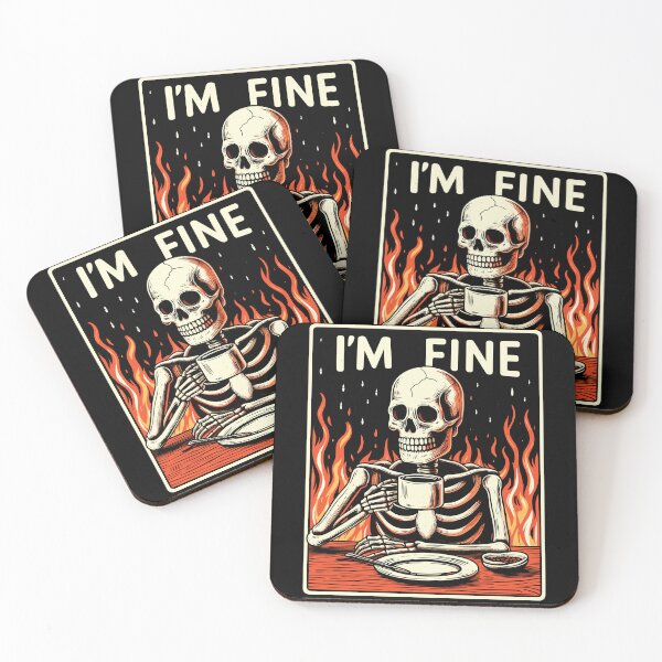 Item preview, I'm fine i drink coffee designed and sold by TomFrontierArt.
