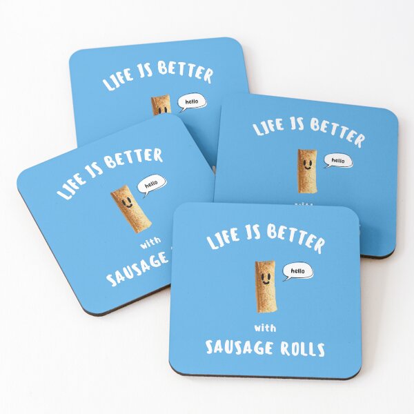 Item preview, LIFE IS BETTER with SAUSAGE ROLLS Cute Sausage Roll White Writing designed and sold by usernamenaijan.