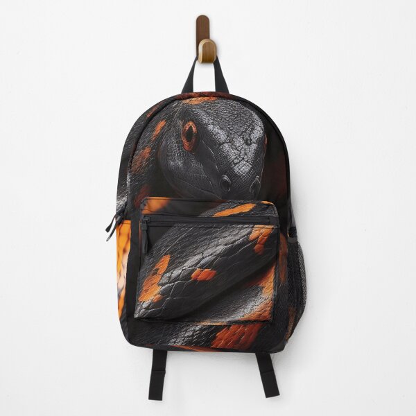 Item preview, Black and orange snake body background designed and sold by twisted-dot.