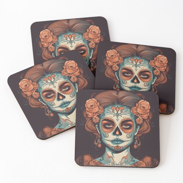 Item preview, A woman wearing makeup as a sugar skull, Day of the Dead,Muertos, Dia De Muertos, Floral Skull, Mexican Holiday  designed and sold by Apkdesigner.