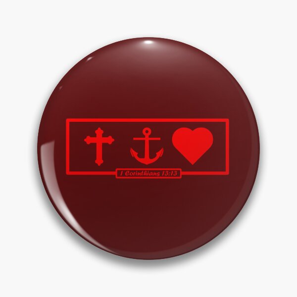 Item preview, bible verse 1 Corinthians 13:13- faith hope and love - simple logo red design designed and sold by ZechJohnRB.