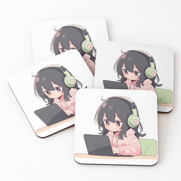 Item preview, Lofi girl studying on her laptop designed and sold by Maxwell808.