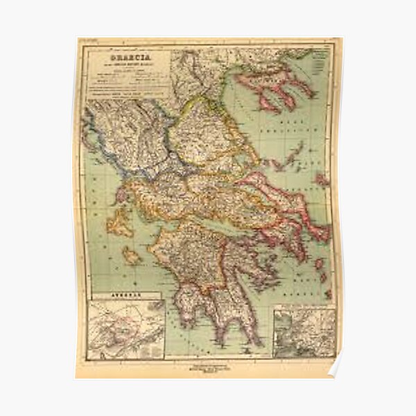 Ancient Greek Map Poster