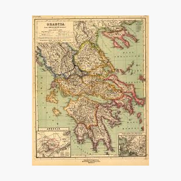Ancient Greek Map Photographic Print