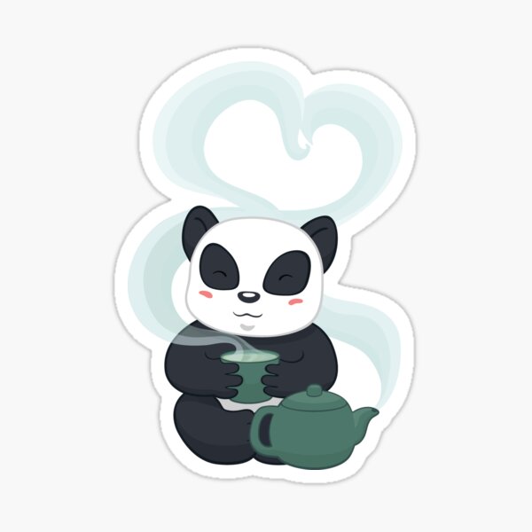 Panda Tea Time Sticker