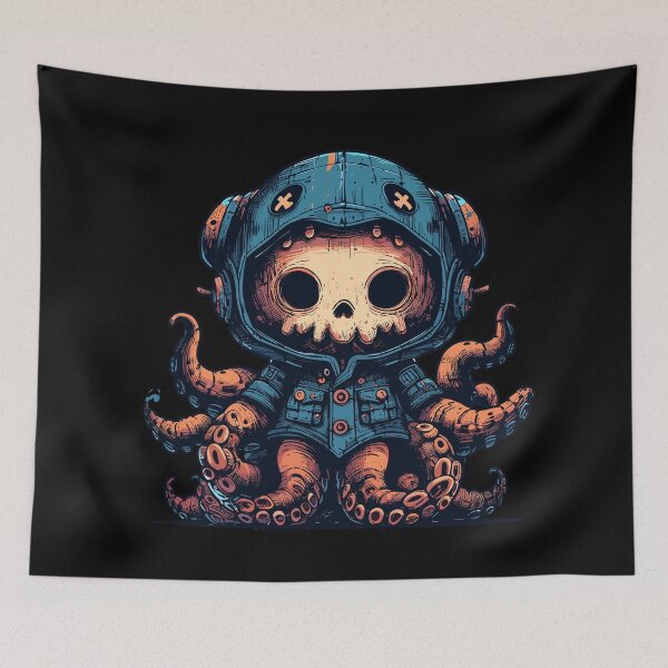 Item preview, Spooky stuffed toy octopus in teddy bear costume designed and sold by TomFrontierArt.
