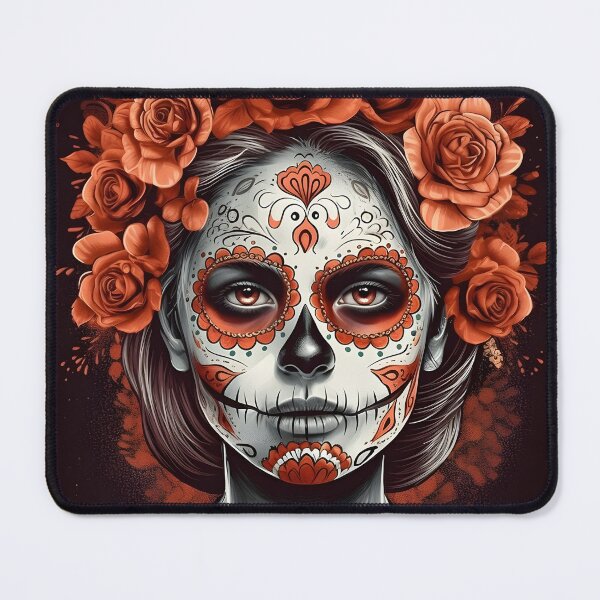 Item preview, A woman wearing makeup as a sugar skull, Day of the Dead,Muertos, Dia De Muertos, Floral Skull, Mexican Holiday designed and sold by Apkdesigner.