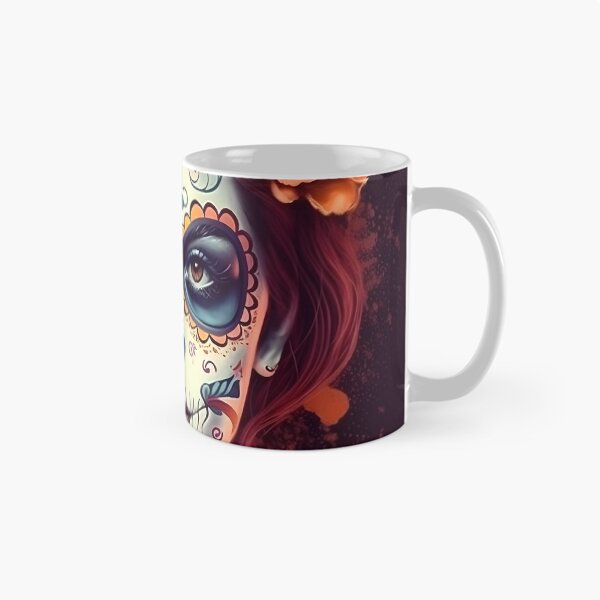 Item preview, A woman wearing makeup as a sugar skull, Day of the Dead,Muertos, Dia De Muertos, Floral Skull, Mexican Holiday   designed and sold by Apkdesigner.