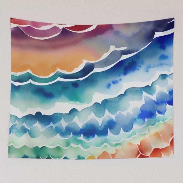 Item preview, Beach Rainbow Watercolour Pattern designed and sold by AuraDesigner.