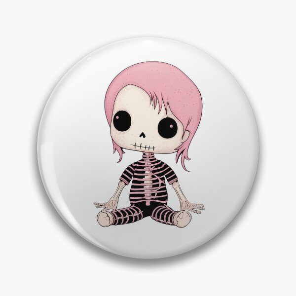 Artikelvorschau, Emo Pink Skeleton Kawaii Plüschtier für Halloween entworfen und verkauft von Anima-aesthetic.