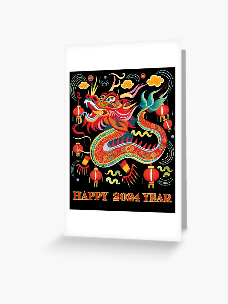 Happy 2024 Year Greeting Card For Sale By FunkyMelon Redbubble   Papergc,500x,w,f8f8f8 Pad,750x1000,f8f8f8.u4 