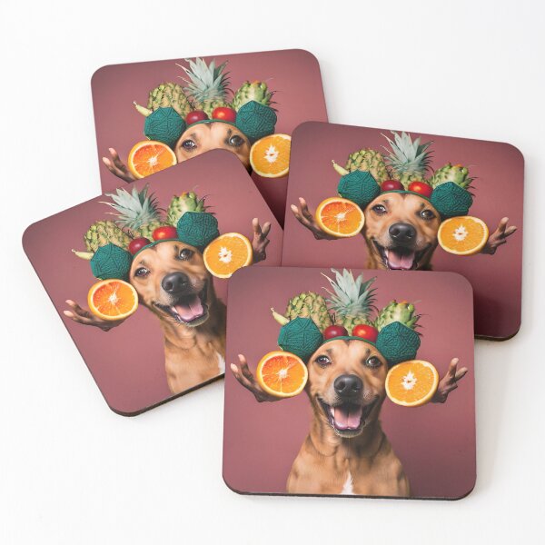 Item preview, Dog with Flowers and Fruits designed and sold by carolablanco.