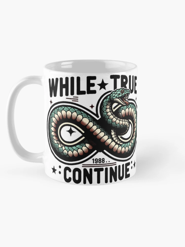 Thumbnail 5 of 6, Coffee Mug, While True Continue Python Infinite Loop designed and sold by ElLocoMus.