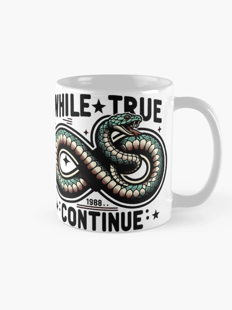 Thumbnail 3 of 6, Coffee Mug, While True Continue Python Infinite Loop designed and sold by ElLocoMus.
