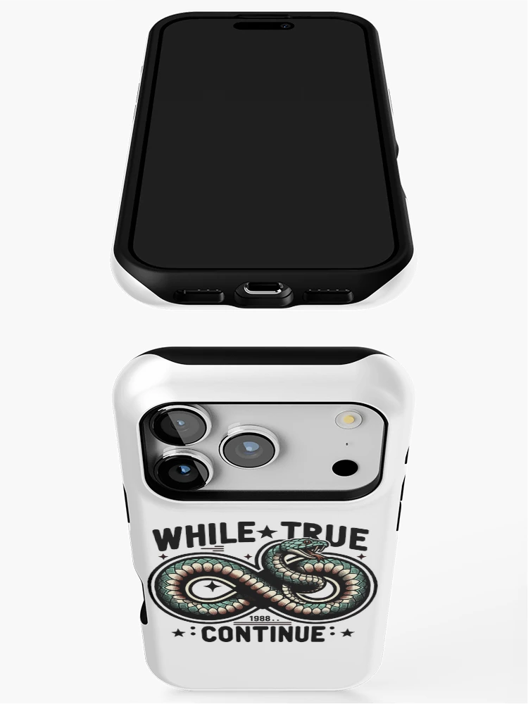 Thumbnail 3 of 4, iPhone Case, While True Continue Python Infinite Loop designed and sold by ElLocoMus.