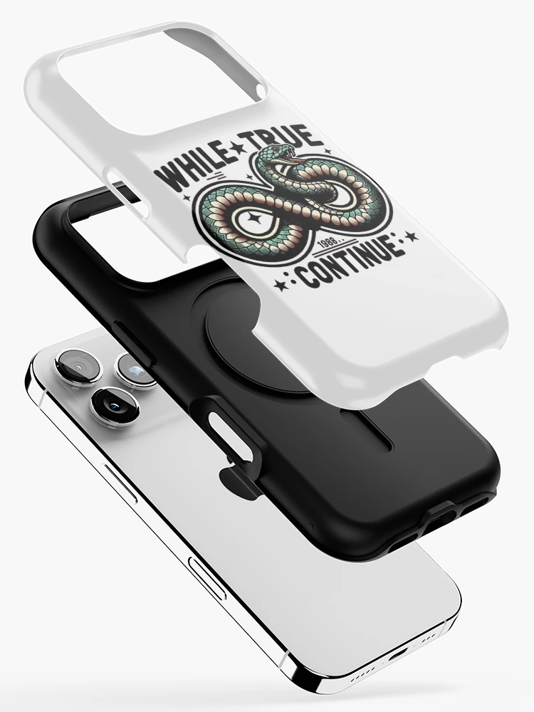 Thumbnail 2 of 4, iPhone Case, While True Continue Python Infinite Loop designed and sold by ElLocoMus.