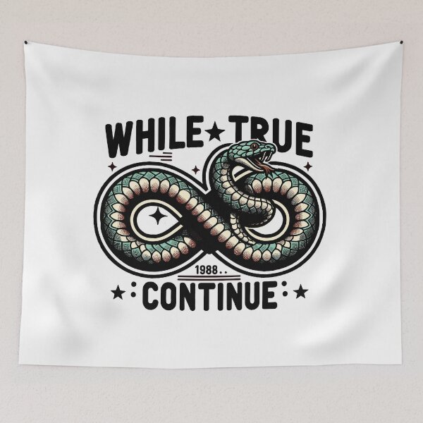 Item preview, While True Continue Python Infinite Loop designed and sold by ElLocoMus.