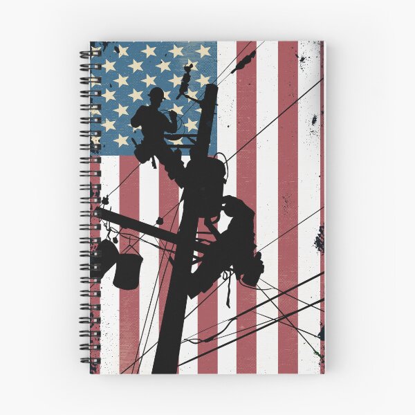 Item preview, Retro American Lineman Silhouette - Patriotic Electrical Lineworker Art designed and sold by LineXpressions.