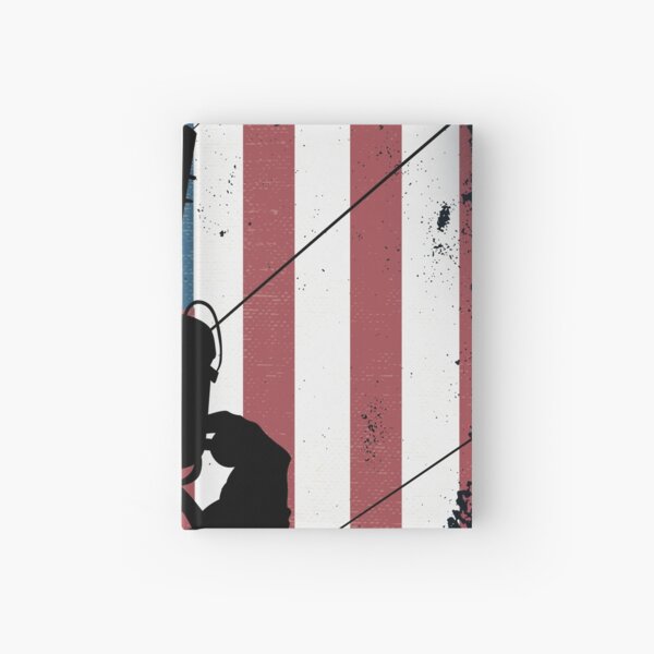 Retro American Lineman Silhouette - Patriotic Electrical Lineworker Art Hardcover Journal