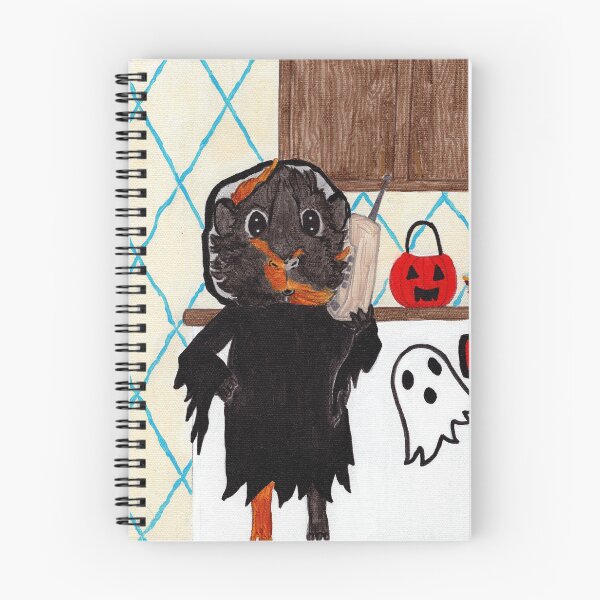 Aperçu de l'œuvre Cochons d'Inde au téléphone : l'Halloween de Wisting créée et vendue par Guinea Pigs and Books.
