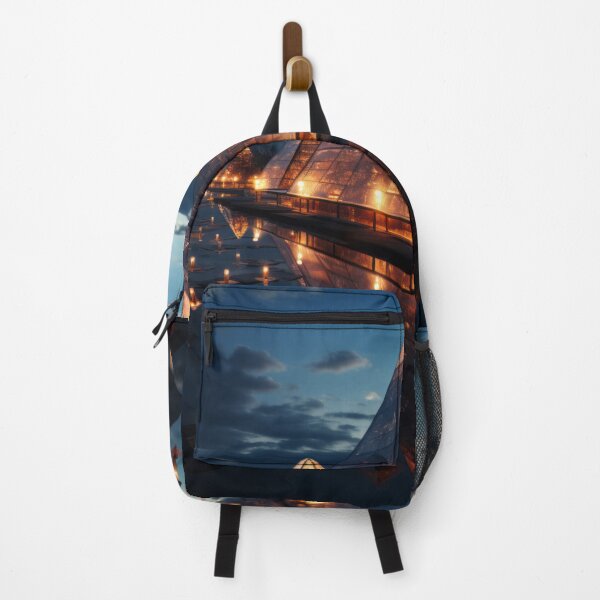 Item preview, Illuminated Landmark Reflecting on Water at Night designed and sold by Domitian Tincaba.