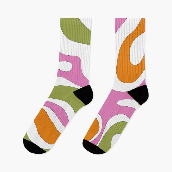 Item preview, Modern Retro Liquid Swirl Funky Abstract Pattern Thulian Pink, Olive Green, and Orange designed and sold by kierkegaard.
