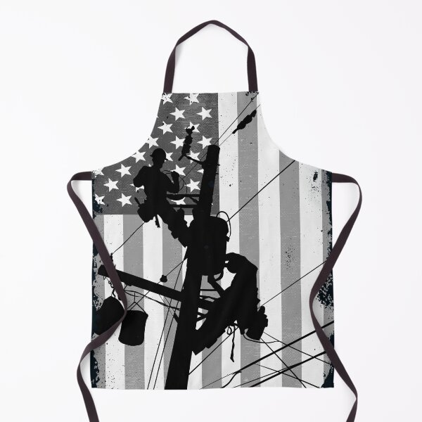Item preview, Retro American Lineman Silhouette - Patriotic Electrical Lineworker Art designed and sold by LineXpressions.