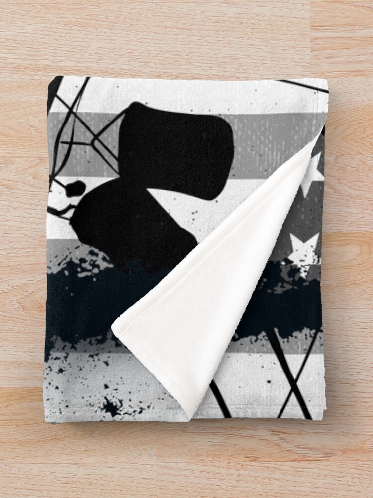 Thumbnail 3 of 6, Throw Blanket, Retro American Lineman Silhouette - Patriotic Electrical Lineworker Art designed and sold by LineXpressions.
